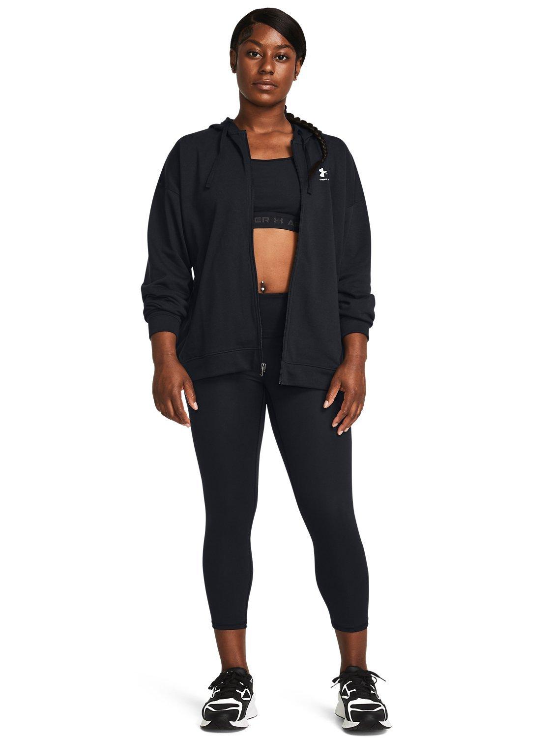 Product image 3 of 5, which shows Under Armour Women's Motion Capris Leggings, Black / White, XS