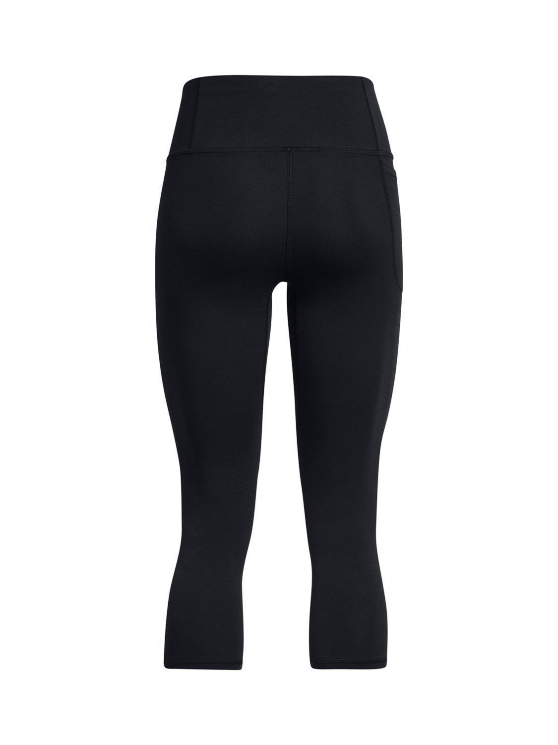 Product image 5 of 5, which shows Under Armour Women's Motion Capris Leggings, Black / White, XS