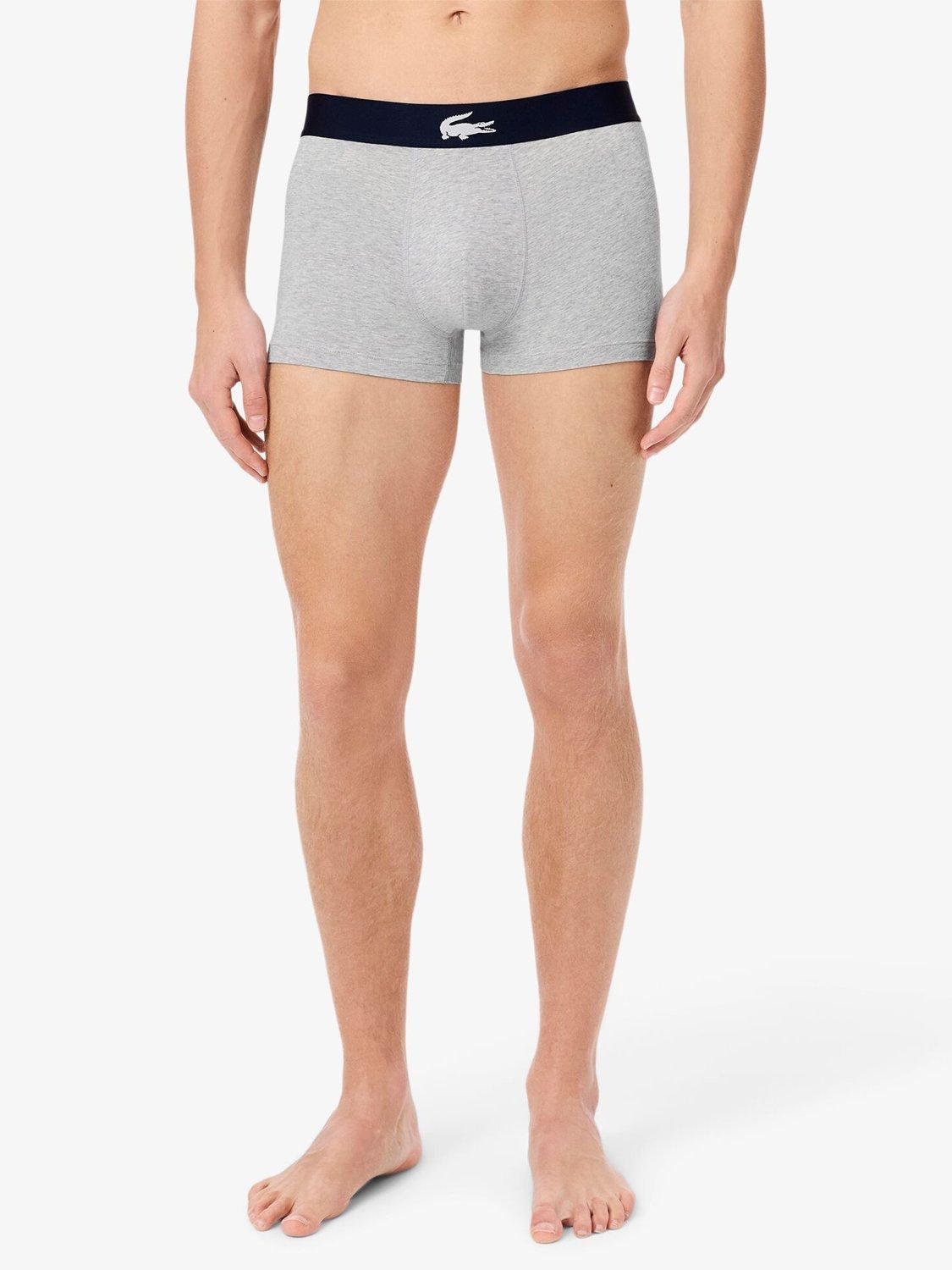Product image 5 of 6, which shows Lacoste Logo Waistband Trunks, Pack of 3, Blue Navy, S