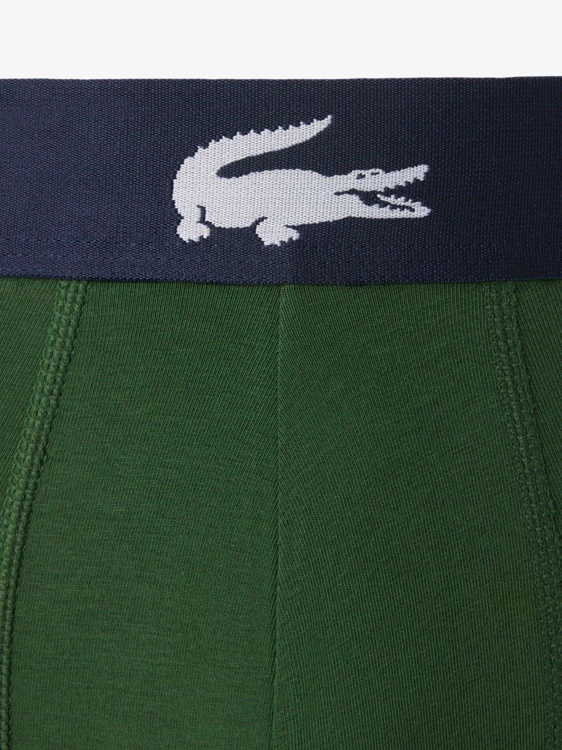 Product image 2 of 2, which shows Lacoste Big Croc Cotton Stretch Trunks, Pack of 3, Multi, S