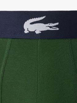 Lacoste Big Croc Cotton Stretch Trunks, Pack of 3, Multi - view 2, Green