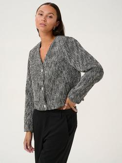 KAFFE Minella Boucle Blazer, Black & White Boucle, Black & White Boucle