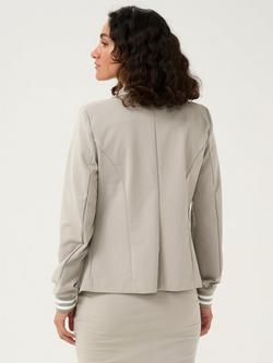 KAFFE Kinnie Stripe Cuff Blazer, Elephant Skin/Chalk - view 2, Elephant Skin/Chalk