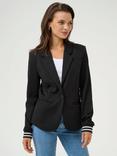 KAFFE Kinnie Stripe Cuff Blazer, Black/Silver
