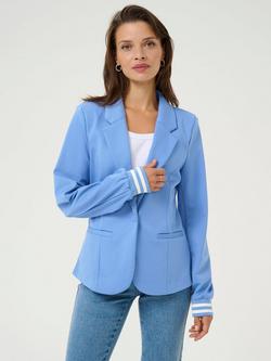 KAFFE Kinnie Stripe Cuff Blazer, Flower/Chalk