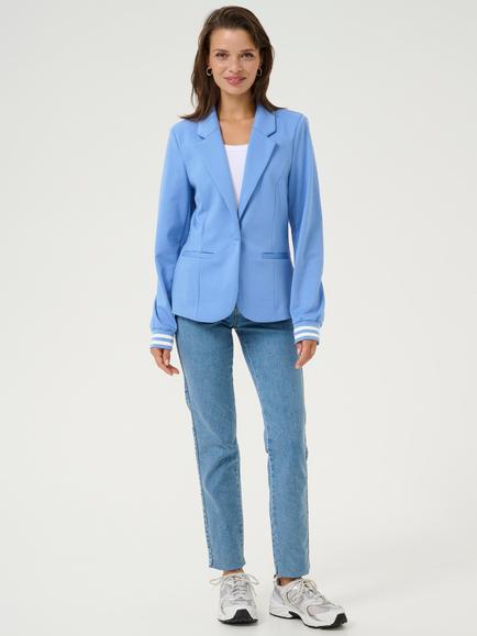 KAFFE Kinnie Stripe Cuff Blazer - view 2, Flower/Chalk