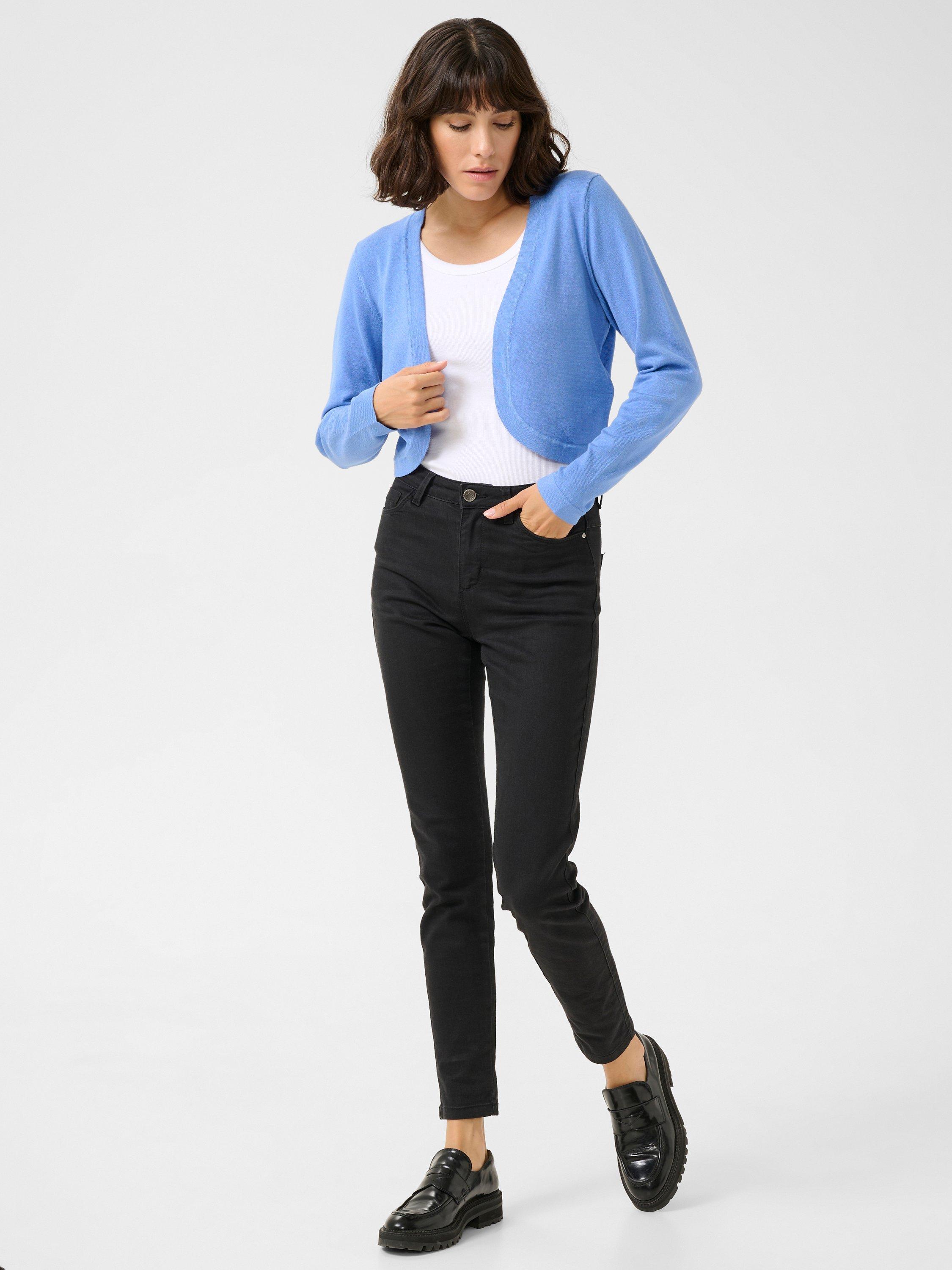 Product image 2 of 5, which shows KAFFE Astrid Long Sleeve Slim Fit Bolero, Blue, XS