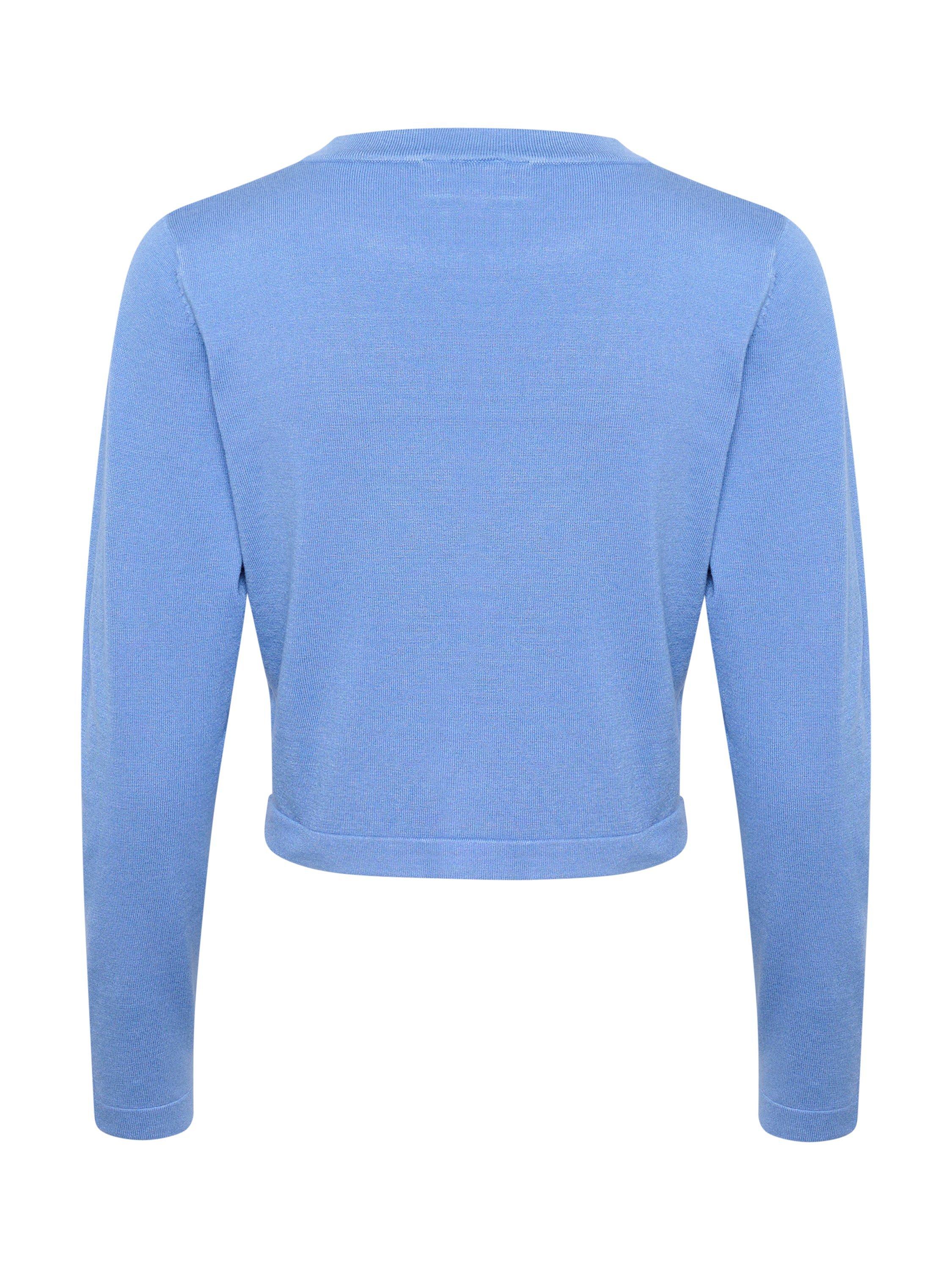 Product image 5 of 5, which shows KAFFE Astrid Long Sleeve Slim Fit Bolero, Blue, XS