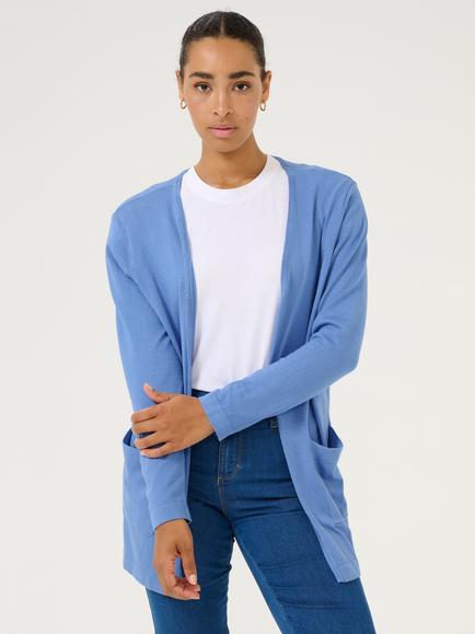 KAFFE Fenia Open Neck Cardigan, Blue, Blue