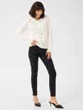 KAFFE Lizza Round Neck Button Cardigan, Chalk