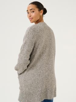 KAFFE Trina Open Neck Loose Fit Cardigan - view 2, Grey Melange
