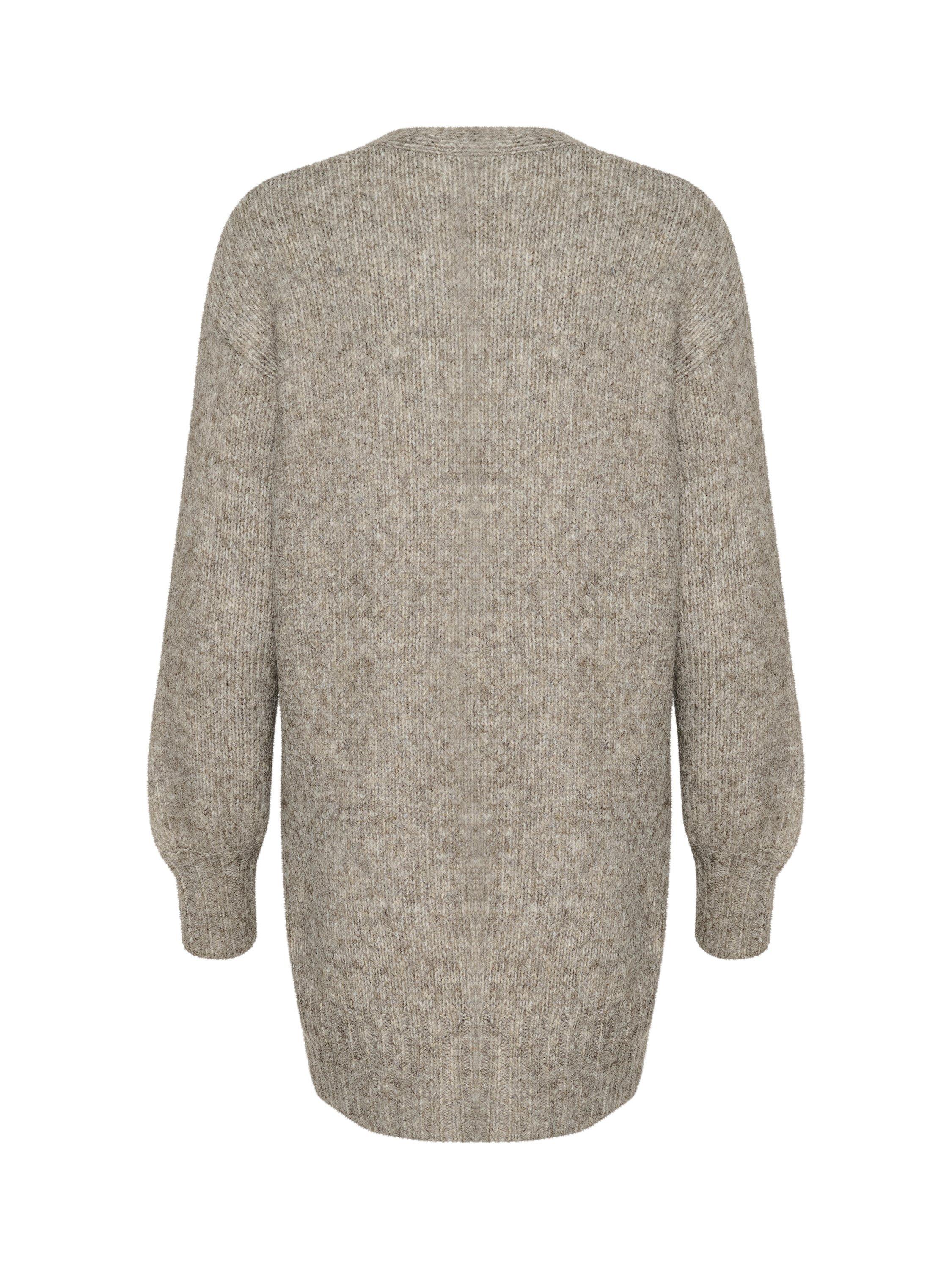 Product image 6 of 6, which shows KAFFE Trina Open Neck Loose Fit Cardigan, Grey Melange, XS