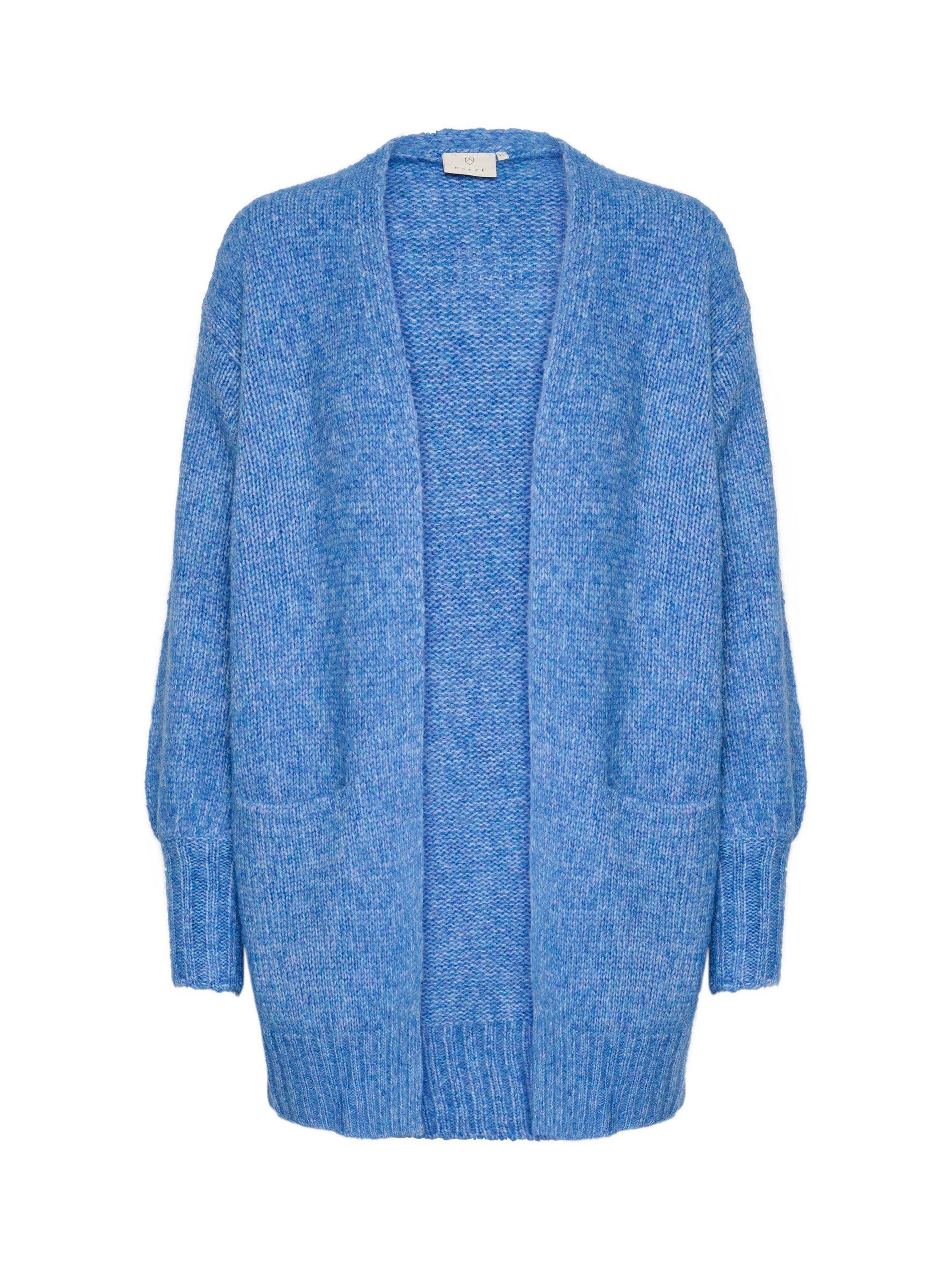Product image 3 of 4, which shows KAFFE Trina Open Neck Cardigan, Blue Melange, S