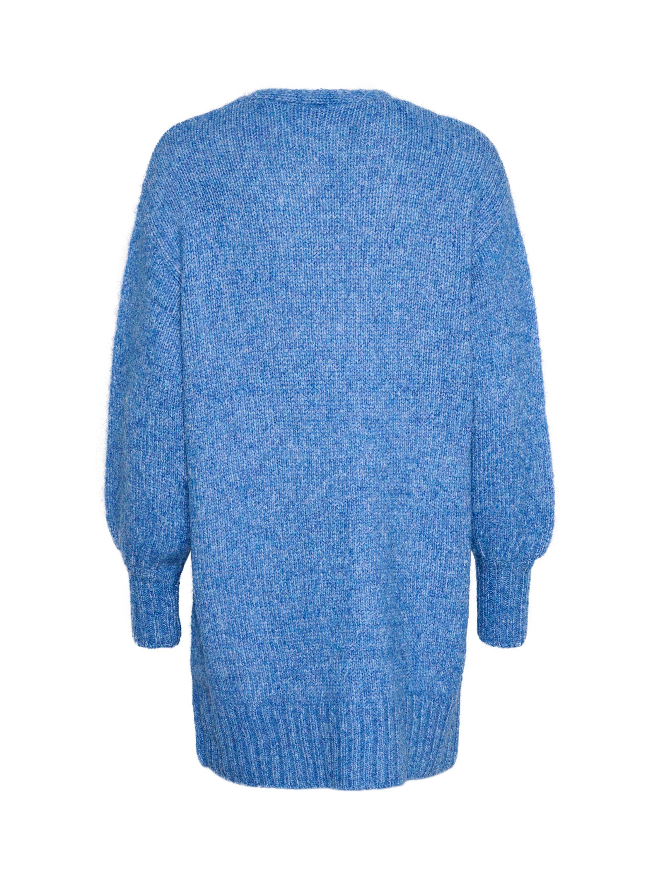 Product image 4 of 4, which shows KAFFE Trina Open Neck Cardigan, Blue Melange, S