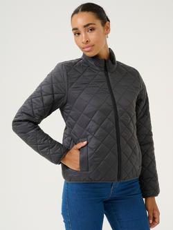KAFFE Loreen Diamond Quilted Jacket, Black Oyster