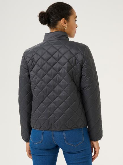 KAFFE Loreen Diamond Quilted Jacket - view 2, Black Oyster
