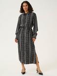 KAFFE Alice Abstract Shirt Dress, Black/White