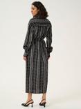 KAFFE Alice Abstract Shirt Dress, Black/White