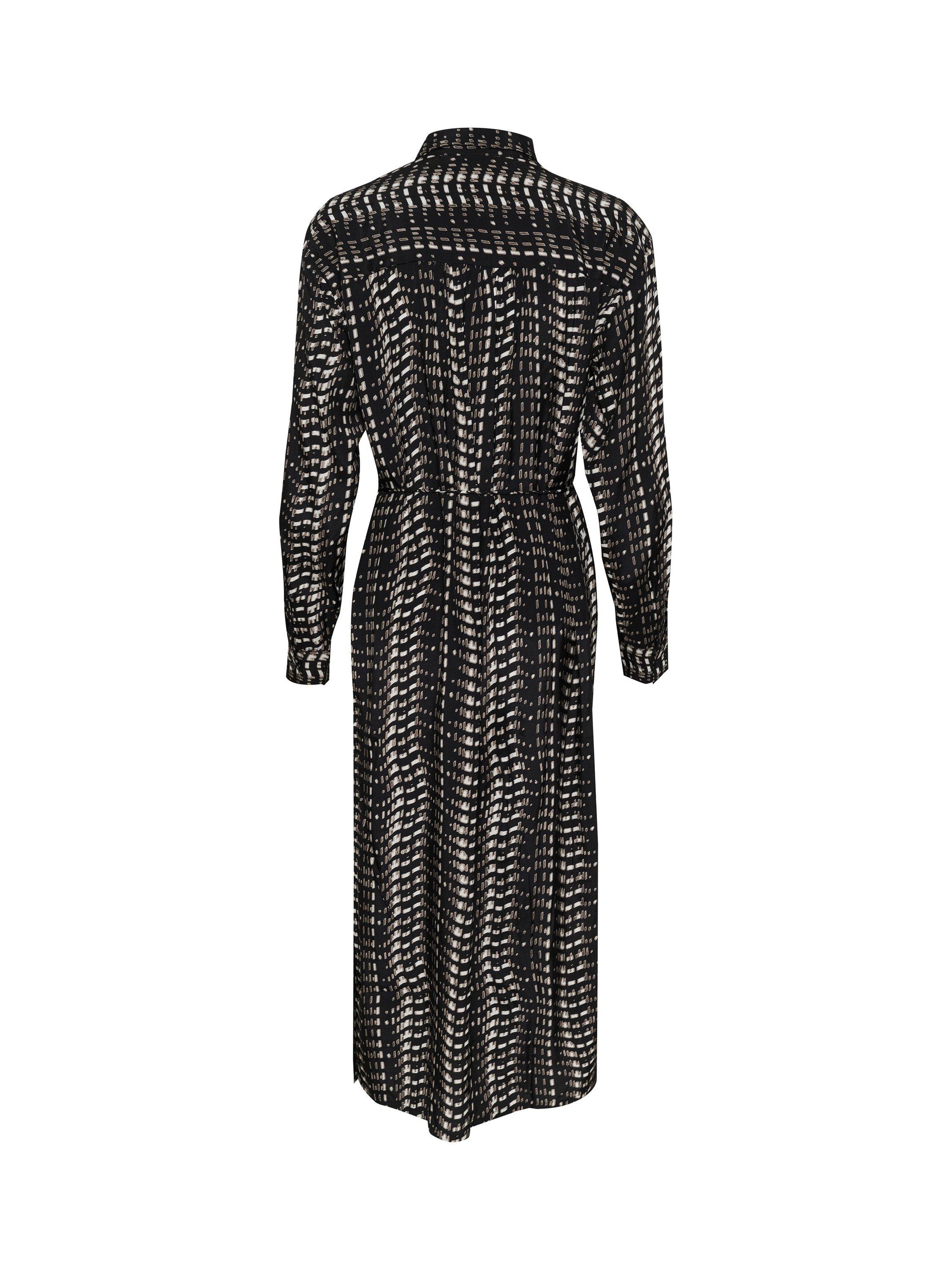 Product image 4 of 4, which shows KAFFE Alice Abstract Shirt Dress, Black/White, 8