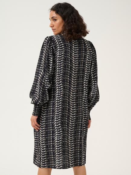 KAFFE Alice Abstract Frill Dress, Black/White - view 2, Black/White