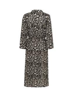 KAFFE Amber Abstract Midi Dress, Black - view 2, Black