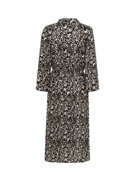 KAFFE Amber Abstract Midi Dress, Black - view 2, Black