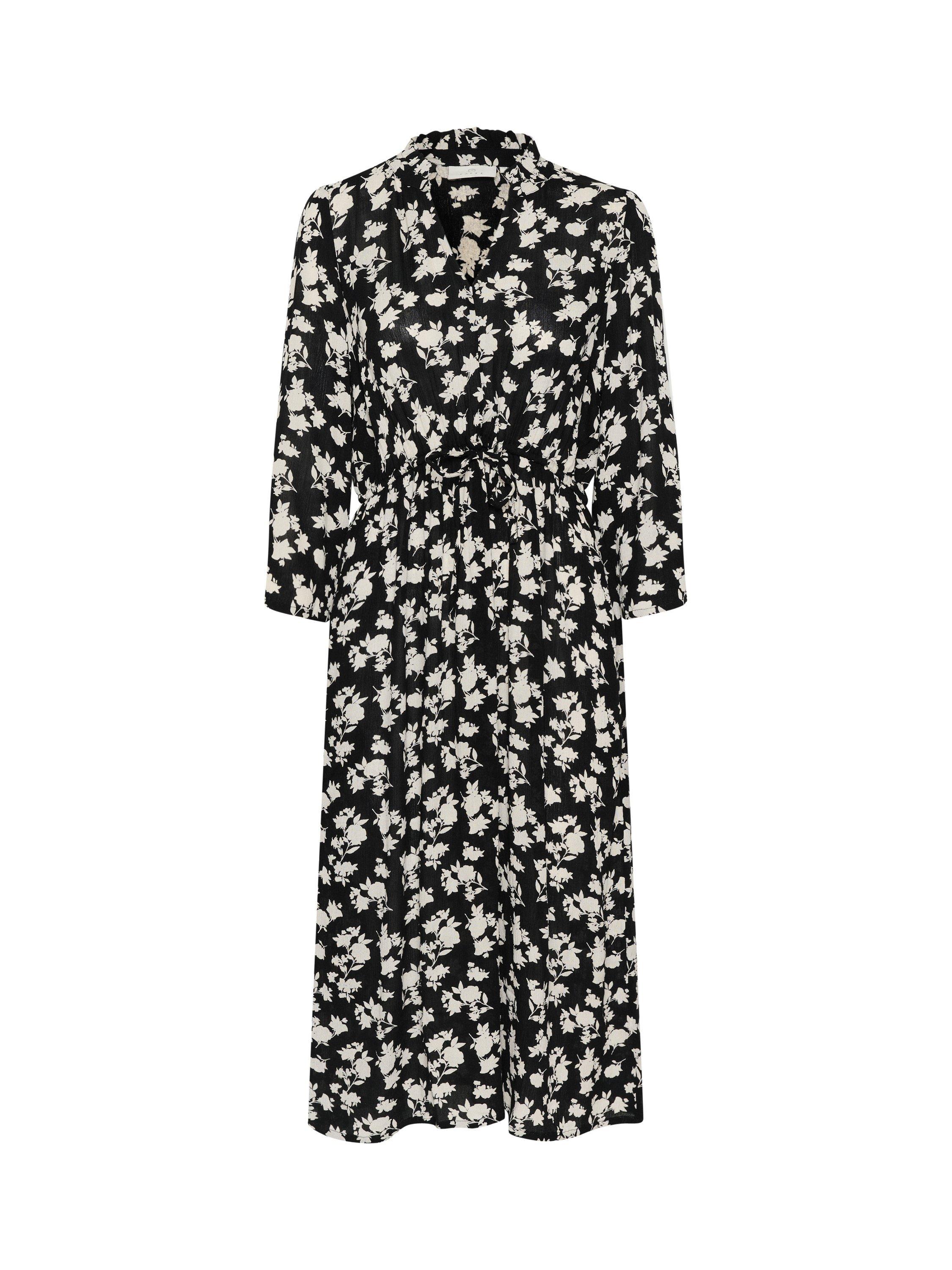 Product image 4 of 5, which shows KAFFE Amber Floral Midi Dress, Black, 8