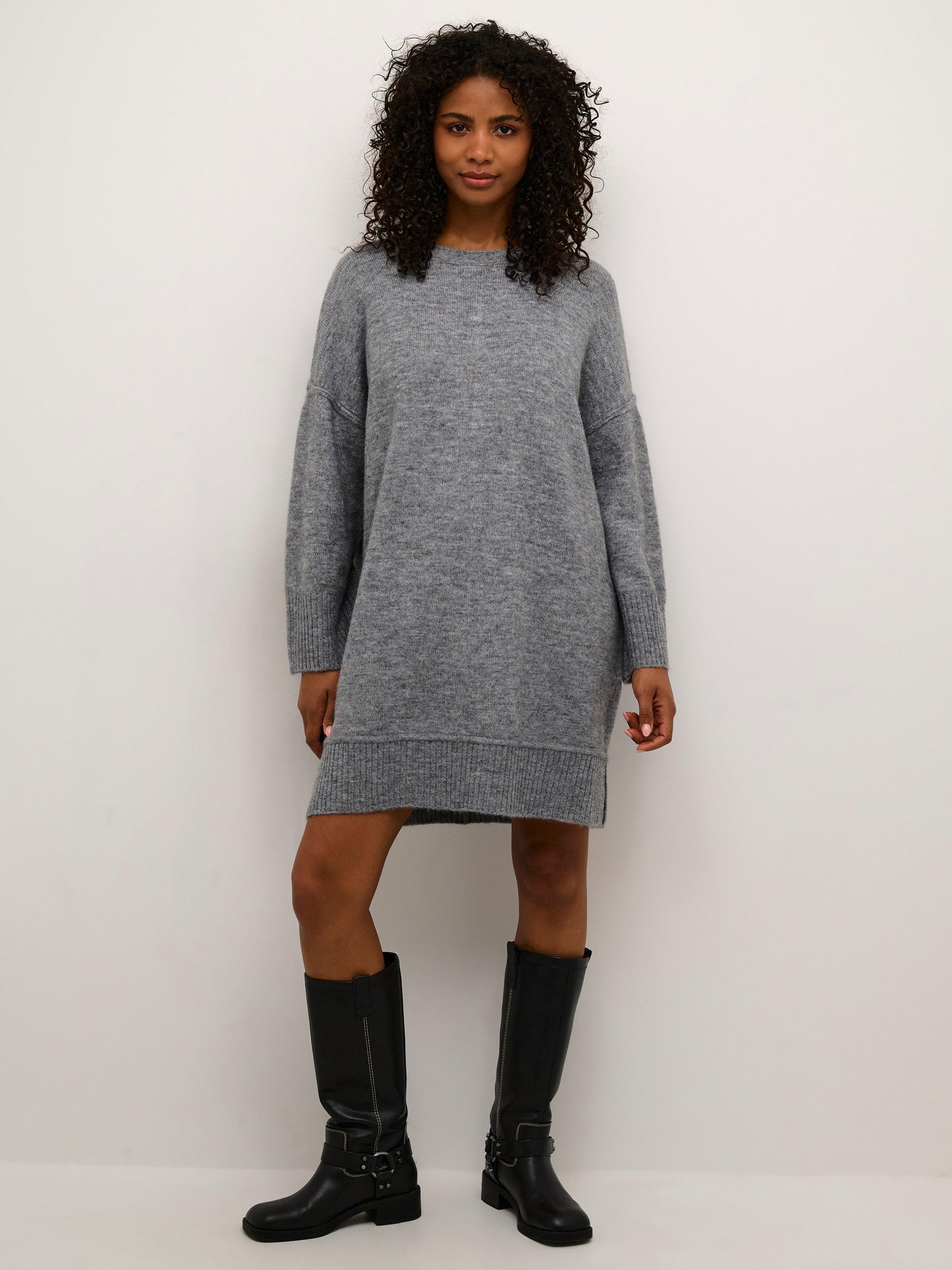 Product image 1 of 6, which shows KAFFE Fridana Jumper Dress, Grey, XS