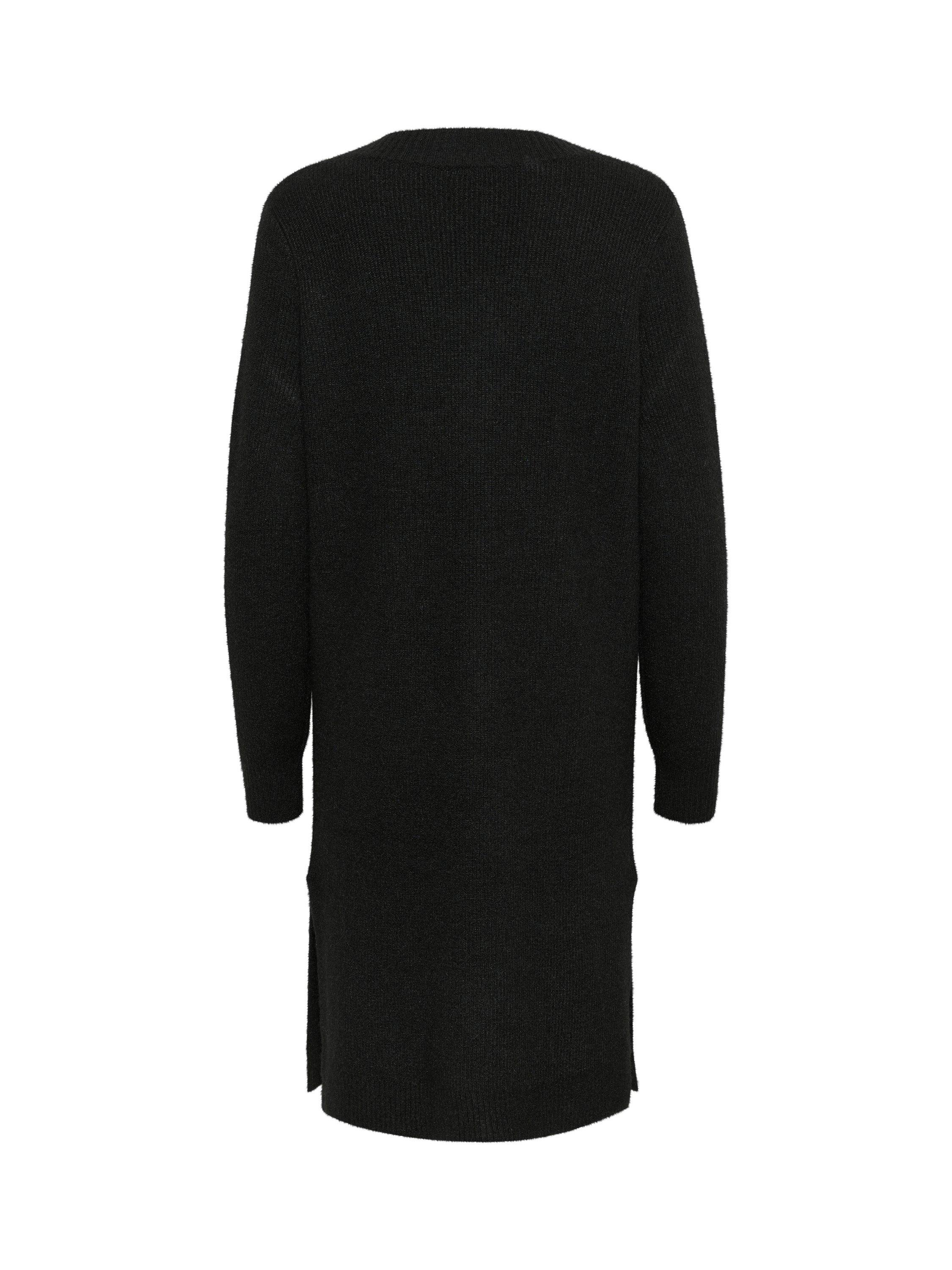 Product image 6 of 6, which shows KAFFE Juno V-Neck Knit Knee Length Dress, Black Deep, XS