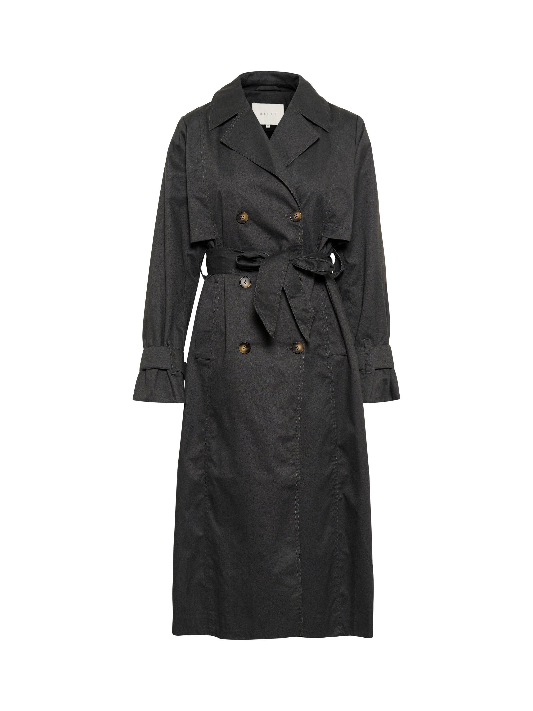 Product image 3 of 4, which shows KAFFE Patricia Trench Coat, Black Oyster, 8