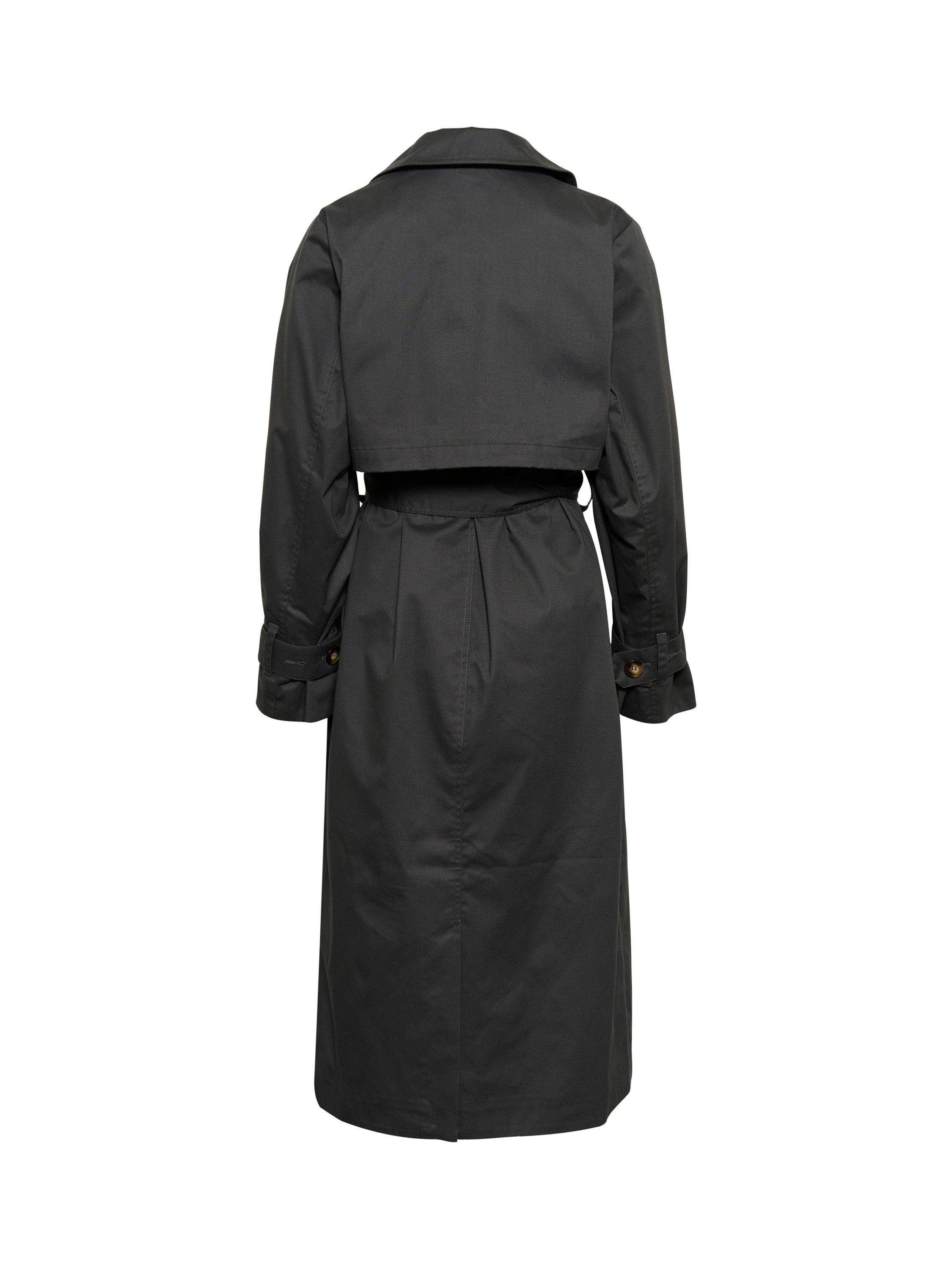 Product image 4 of 4, which shows KAFFE Patricia Trench Coat, Black Oyster, 8