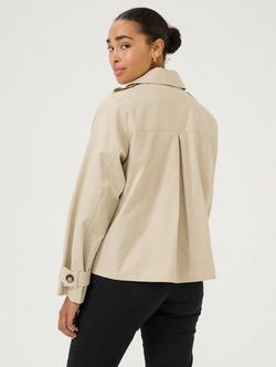 KAFFE Patricia Short Trench Coat - view 2, Feather Grey