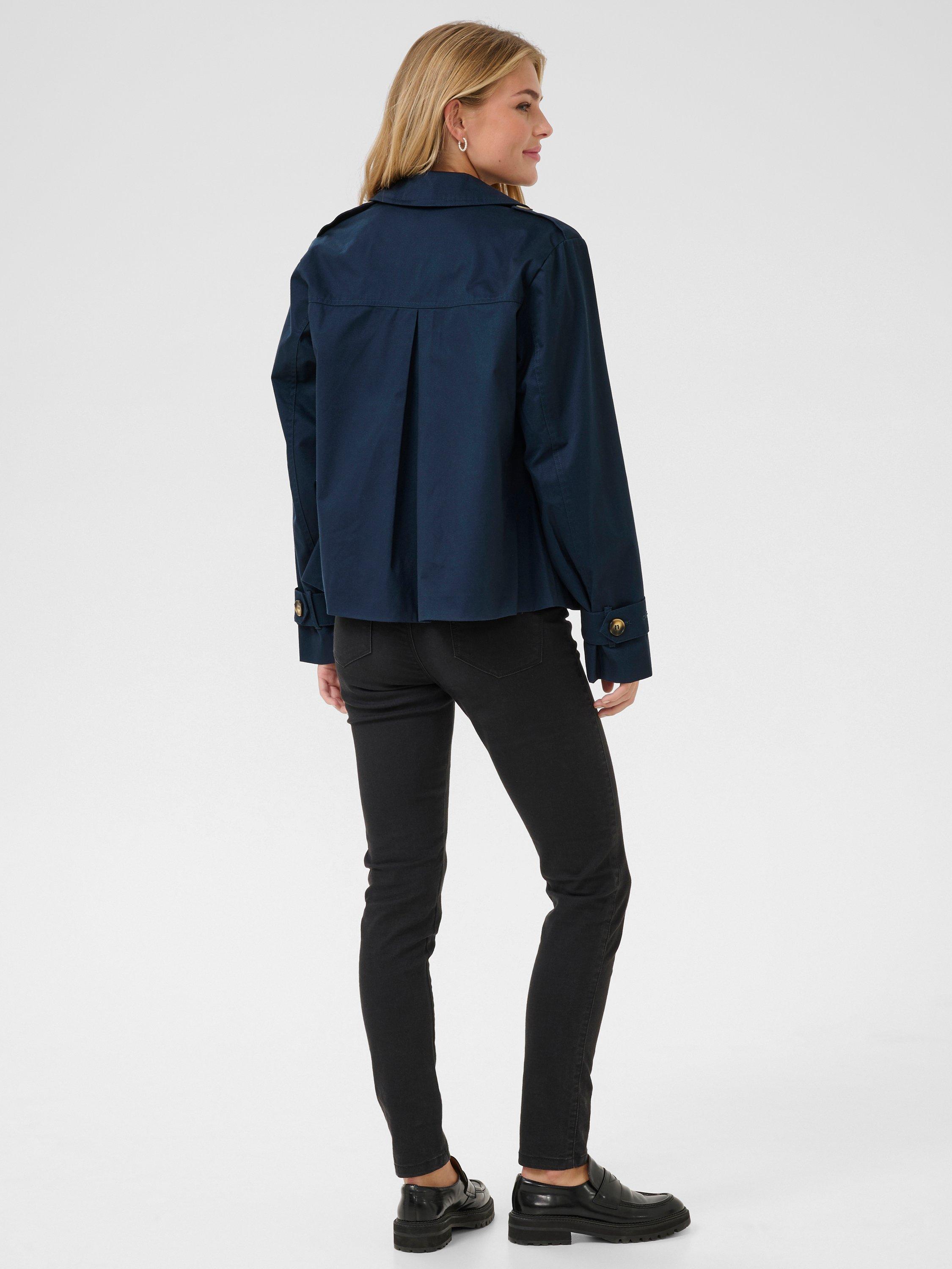 Product image 2 of 5, which shows KAFFE Patricia Short Trench Coat, Midnight Marine, 12