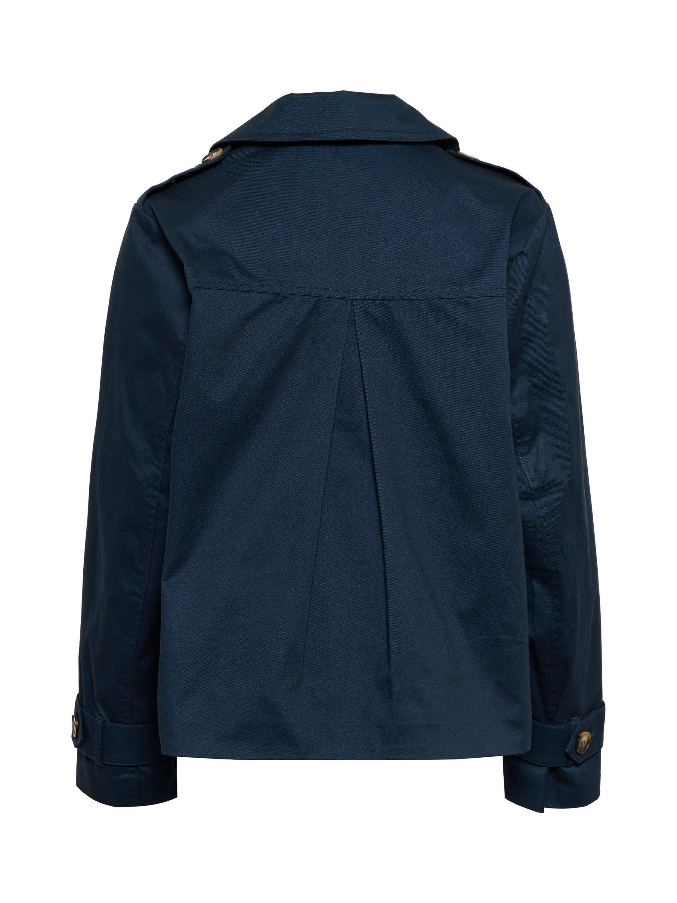 Product image 5 of 5, which shows KAFFE Patricia Short Trench Coat, Midnight Marine, 12