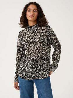 KAFFE Amber Abstract Floral Smock Top, Multi, Multi