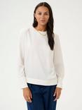 KAFFE Bonita Long Sleeve Top, Chalk