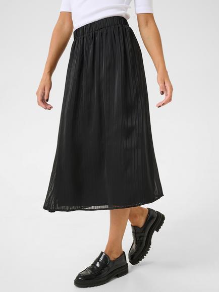 KAFFE Mille Chiffon Midi Skirt, Black, Black