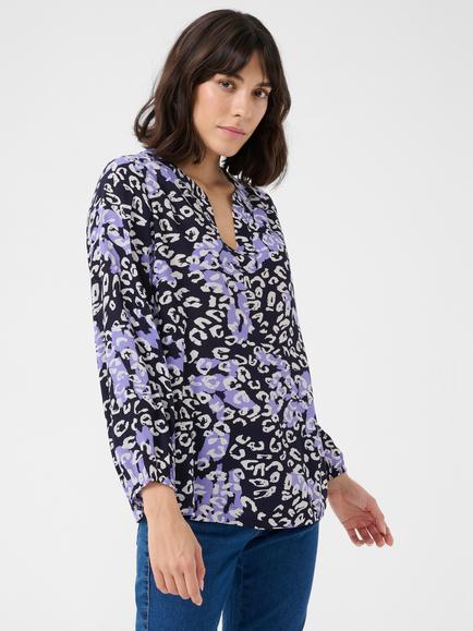 KAFFE Janne Animal Print Top, Multi, Multi