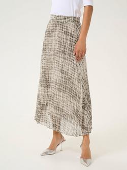 KAFFE Trinike Abstract Print Pleated Dress, Grey/Multi, Grey/Multi
