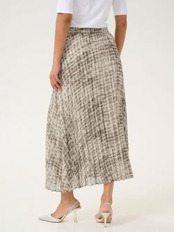 KAFFE Trinike Abstract Print Pleated Dress, Grey/Multi - view 2, Grey/Multi