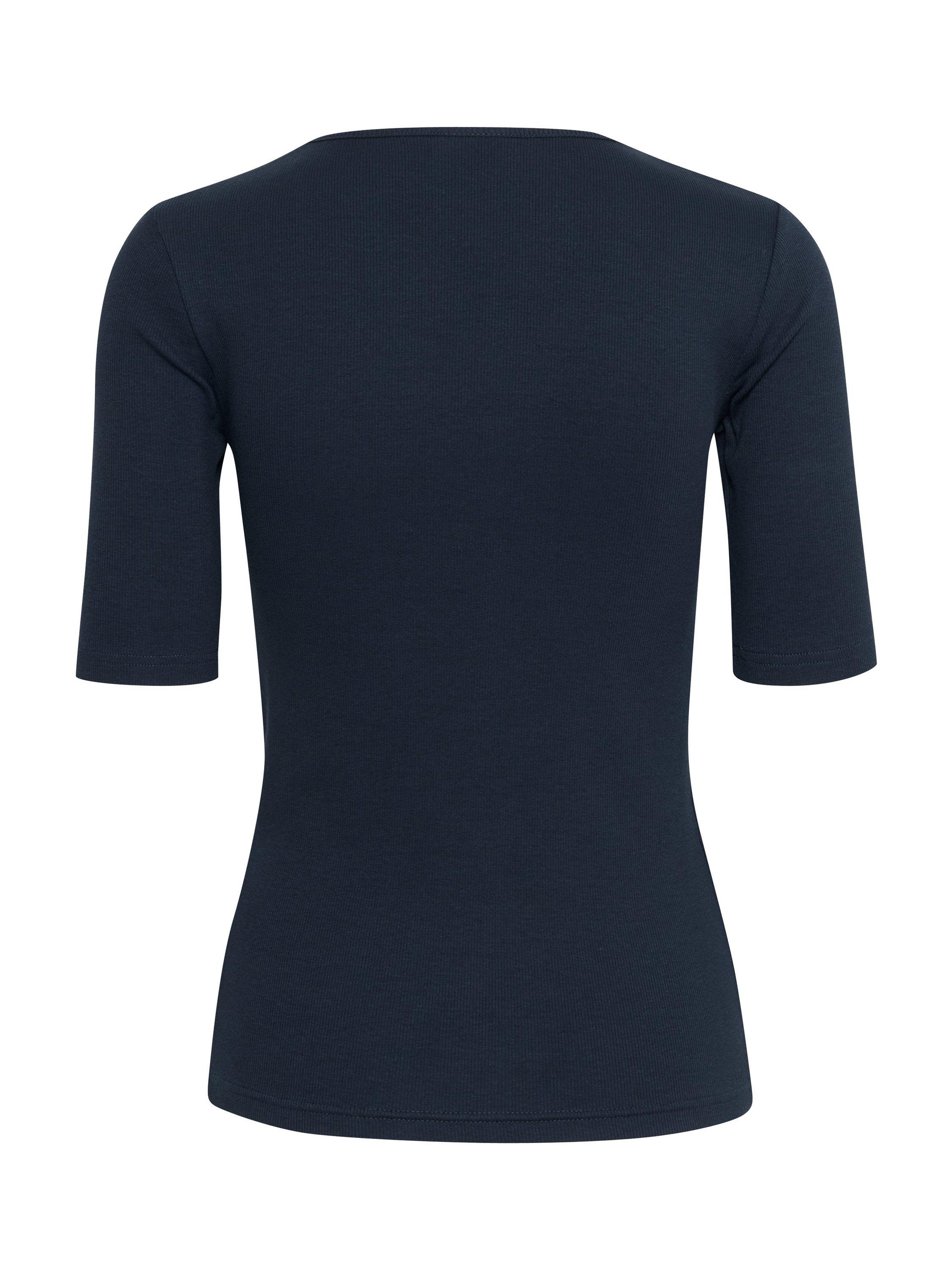 Product image 6 of 6, which shows KAFFE Carna Rib Jersey Top, Midnight Marine, XS