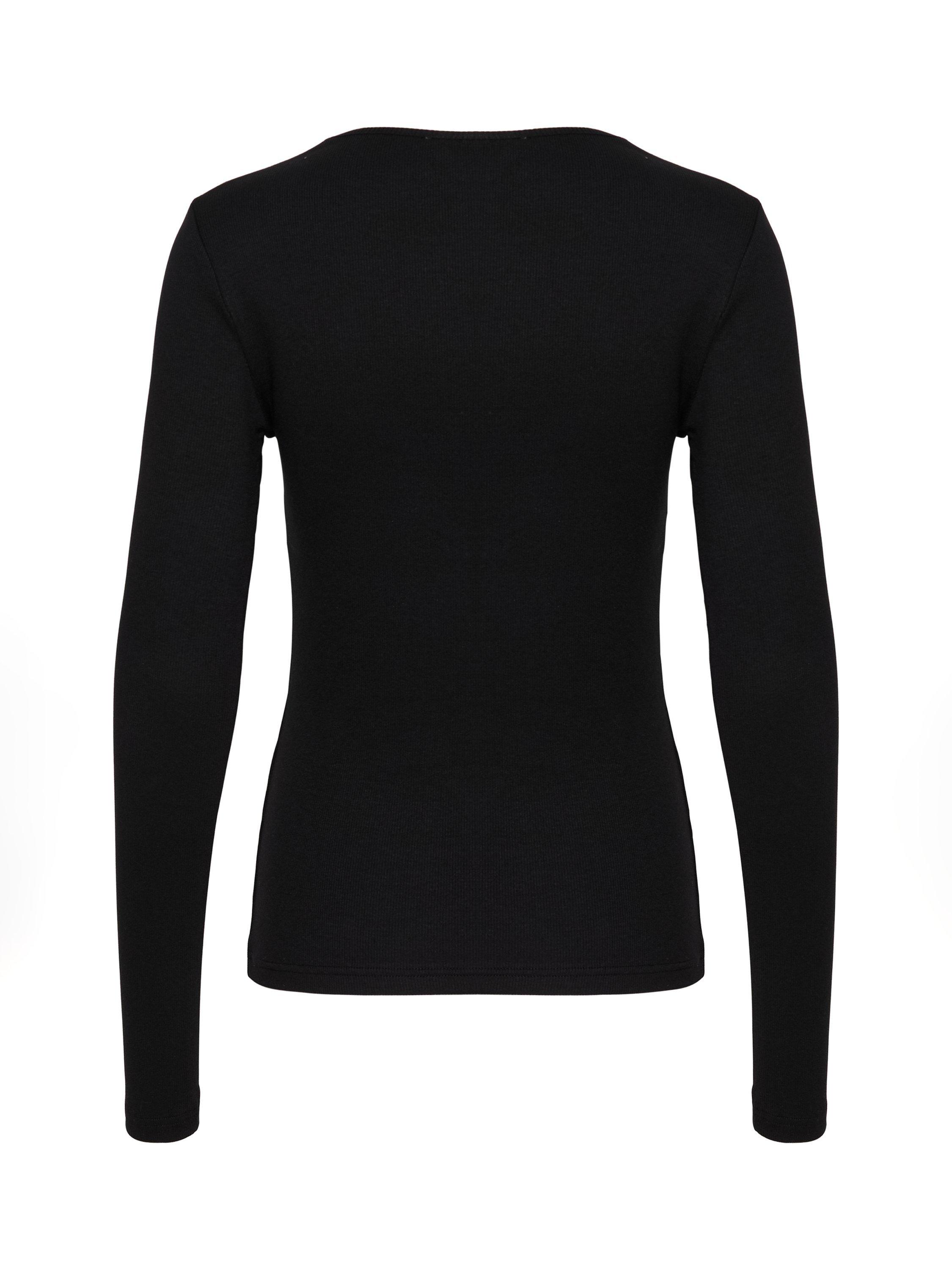Product image 6 of 6, which shows KAFFE Carna Long Sleeve Slim Fit T-Shirt, Black Deep, XS