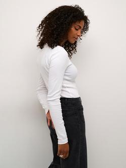 KAFFE Carna Long Sleeve Slim Fit T-Shirt - view 2, Optical White