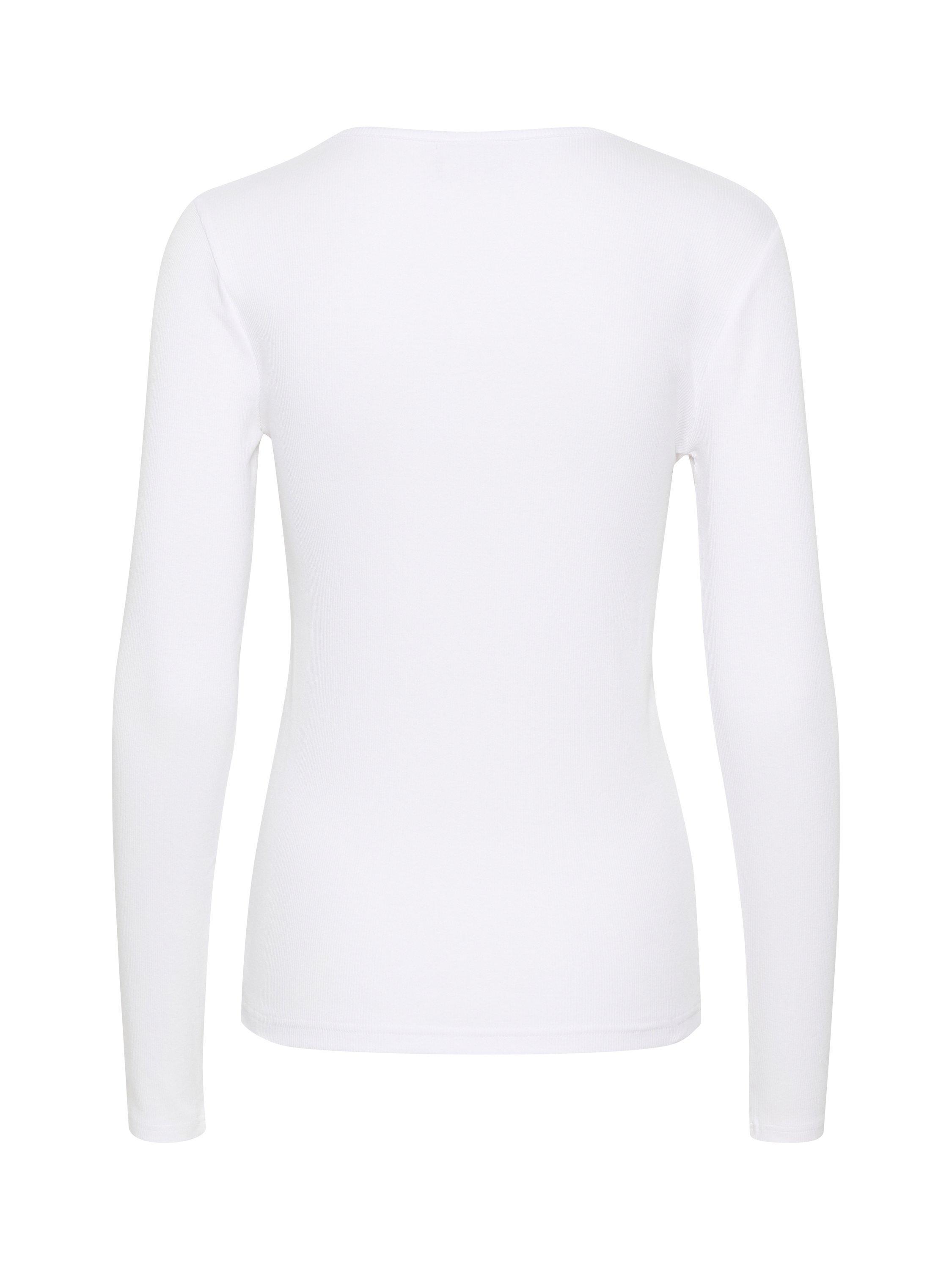 Product image 6 of 6, which shows KAFFE Carna Long Sleeve Slim Fit T-Shirt, Optical White, XS