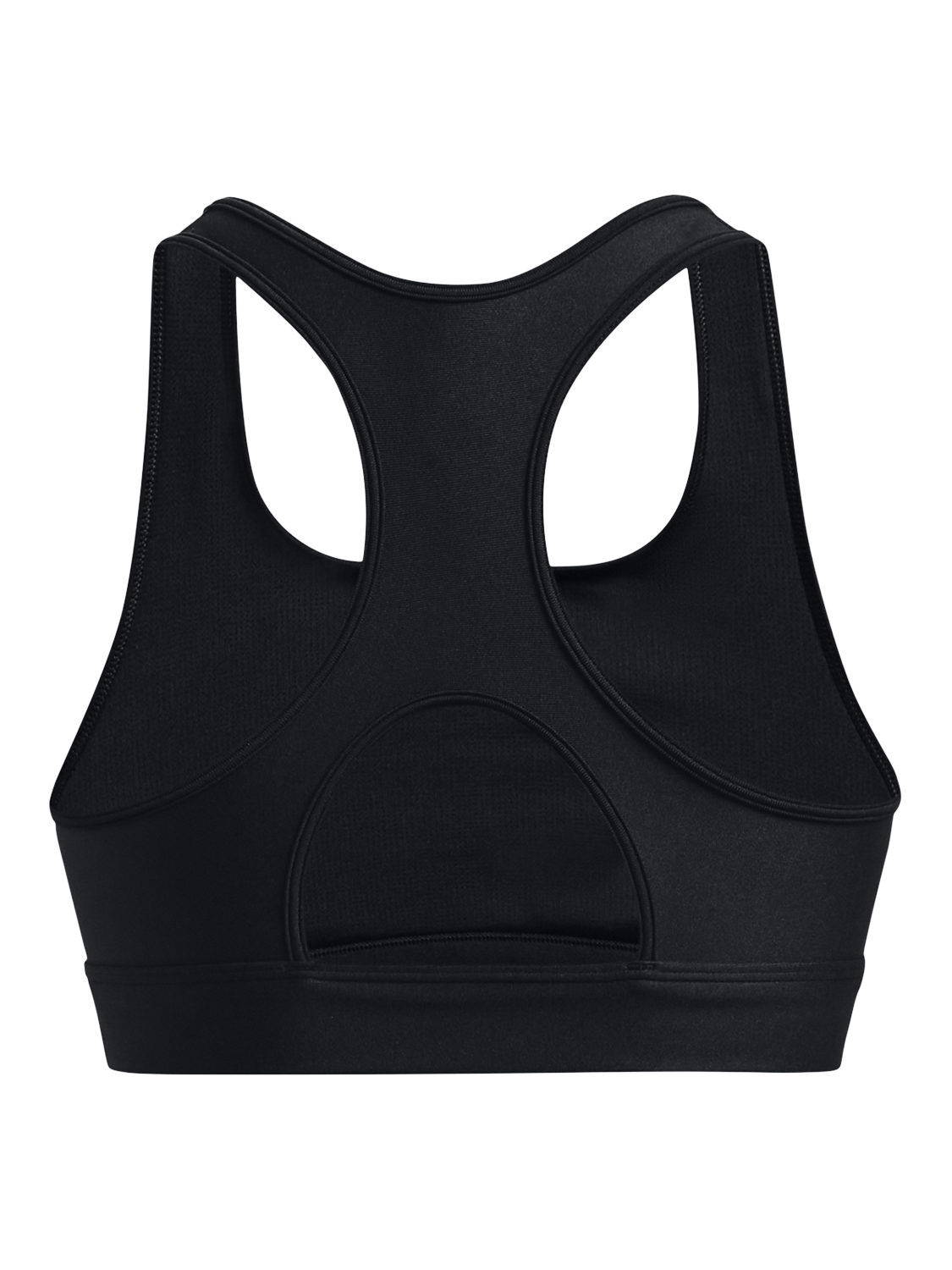 Product image 6 of 6, which shows Under Armour HeatGear® Mid Padless Sports Bra, Black / White, XS