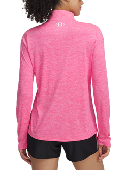 Under Armour Tech 1/2 Zip Long Sleeve Top, Pink / White - view 2, Pink / White