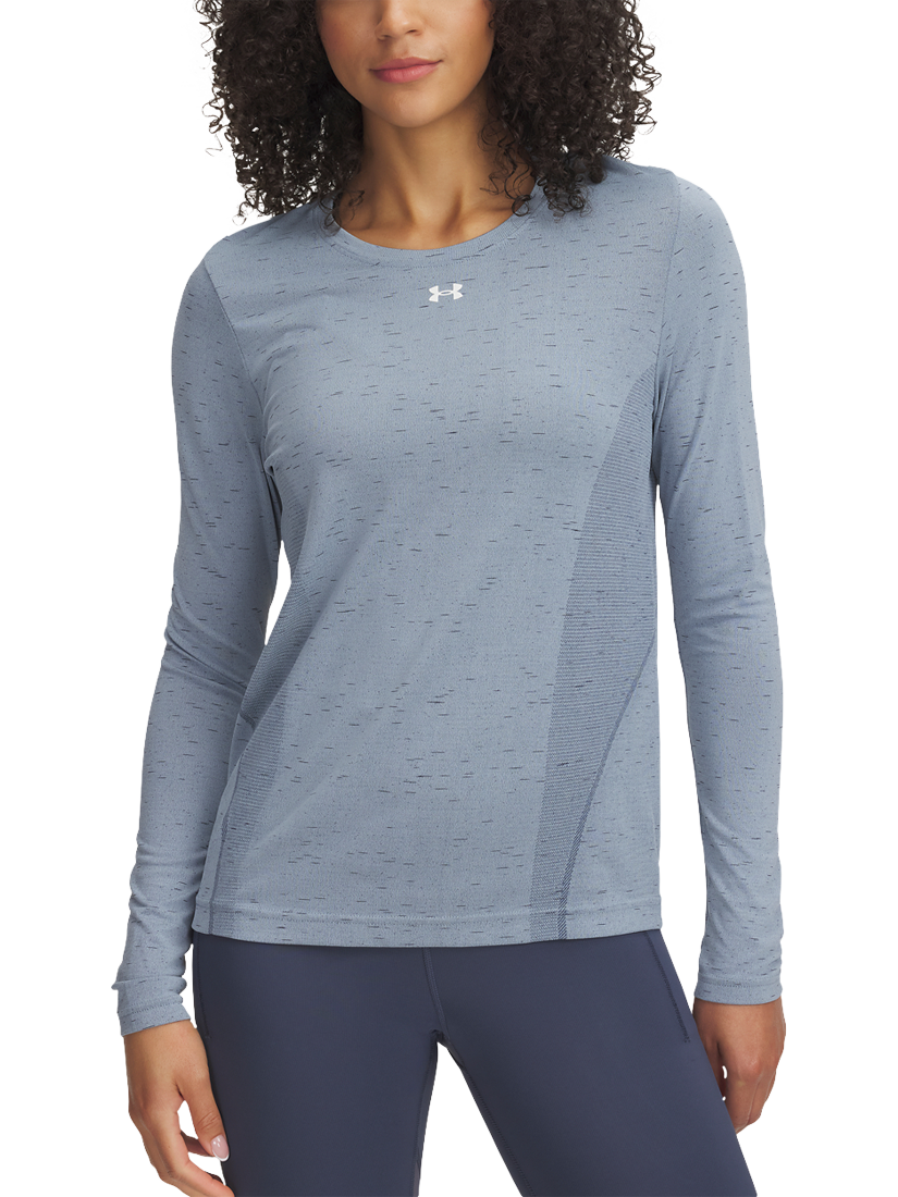 Product image 1 of 3, which shows Under Armour Vanish Long Sleeve Sports Top, Gray / White, XS