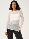KAFFE Linda Sheer Lace Top, Chalk