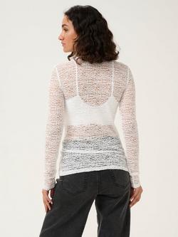 KAFFE Linda Sheer Lace Top - view 2, Chalk