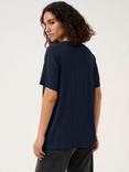 KAFFE Frida V-Neck T-Shirt, Midnight Marine